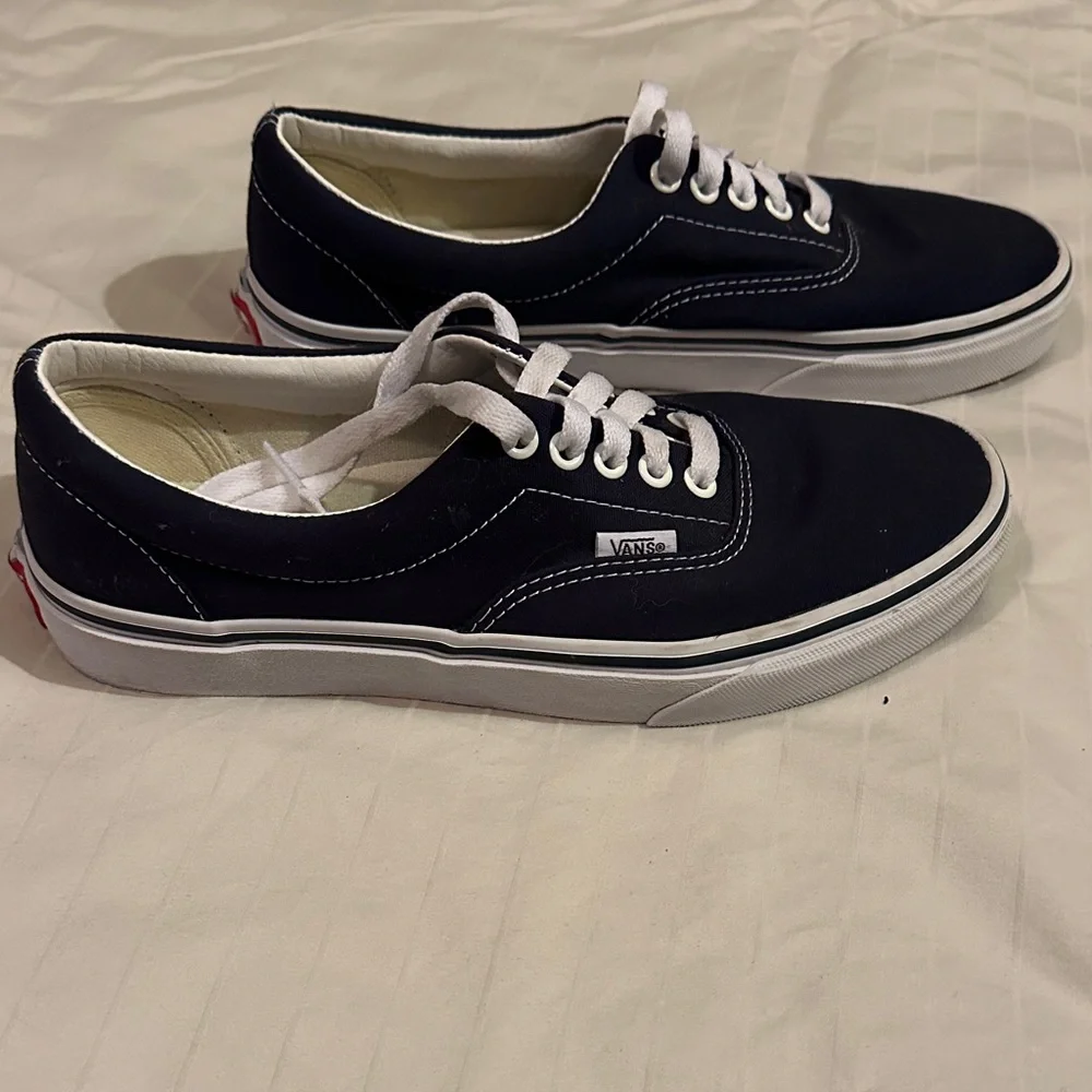 Vans Dark Blue Canvas Shoes with White Accents - Picture 4 of 7